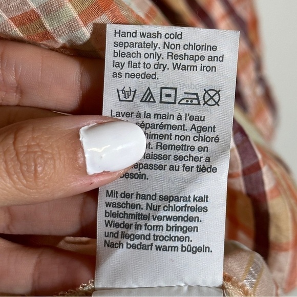 Madewell Wilton Plaid Print Tie-Neck Ruffle Sleeve Silk Blend Top Size Small - Picture 13 of 15